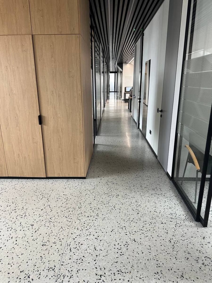 Terrazzo flooring installation